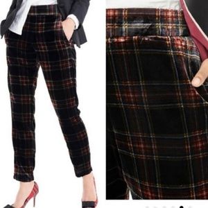 J Crew Stewart easy velvet plaid pull-on pants 2
